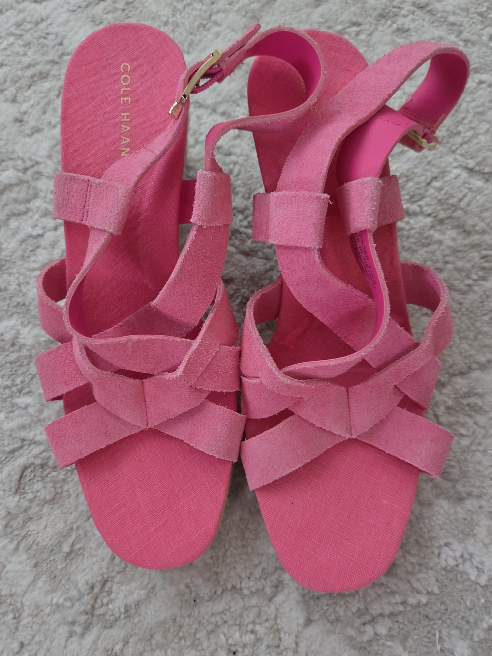 Cole Haan Hot Pink Suede Strappy Women’s Sandals